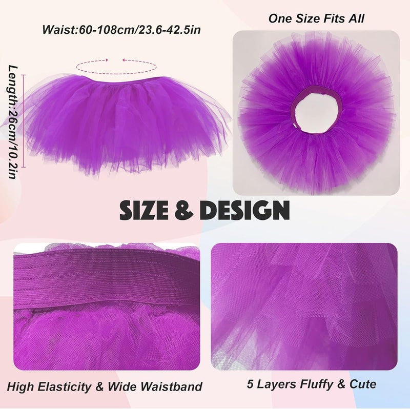 ILHSTY 3 Pack Women Teens Adult Tutu Skirt, 5 Layers Puffy Classic Tulle Tutus Skirts for Women Ballet Run Party Halloween Costume - Image 4